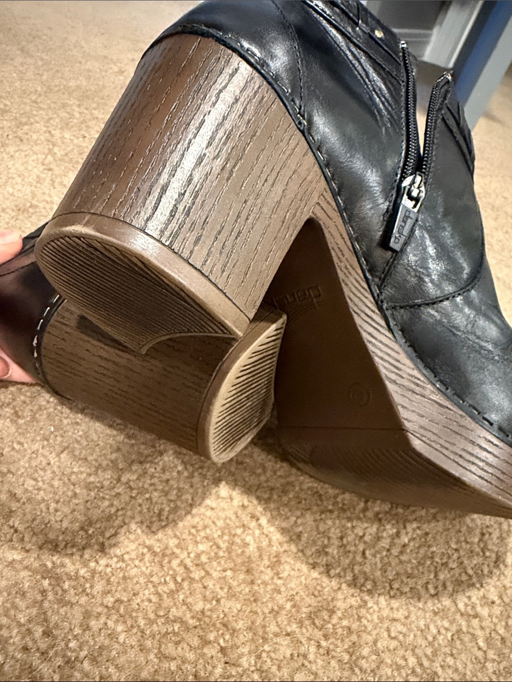 Dansko Black Leather Ankle Booties with Decorative Studs - Picture 6 of 6